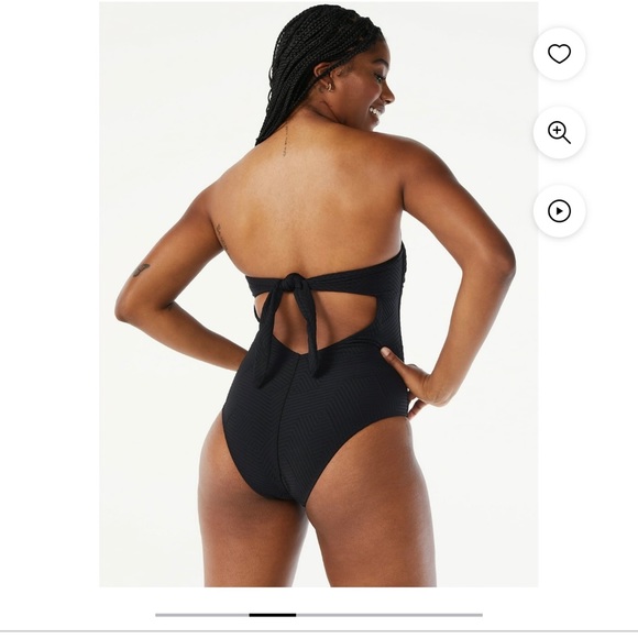 NWOT Love & Sports Strapless (or with Strap) Textured Swimsuit - Picture 2 of 10